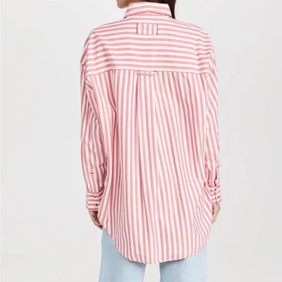 Large Freddy Shirt Free People - We The Free Red (pink ish) White Striped Shirt - Picture 14 of 14